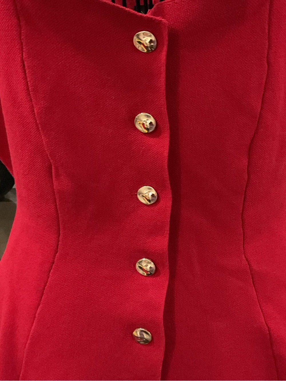 Red Peplum Button Tank Top - Picture 5 of 7